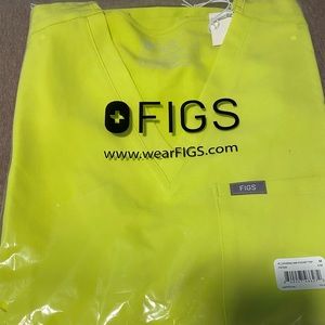 Figs Catarina one pocket scrub top citrine